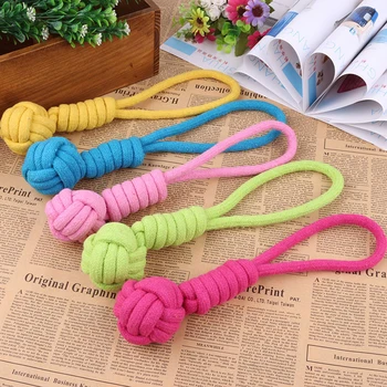 

1PC Pet Dog Toy Interactive Toy Cotton Ball Toy Teeth Cleaning Playing Balls Durable Rope Training Toy for Large Dogs Small Dogs
