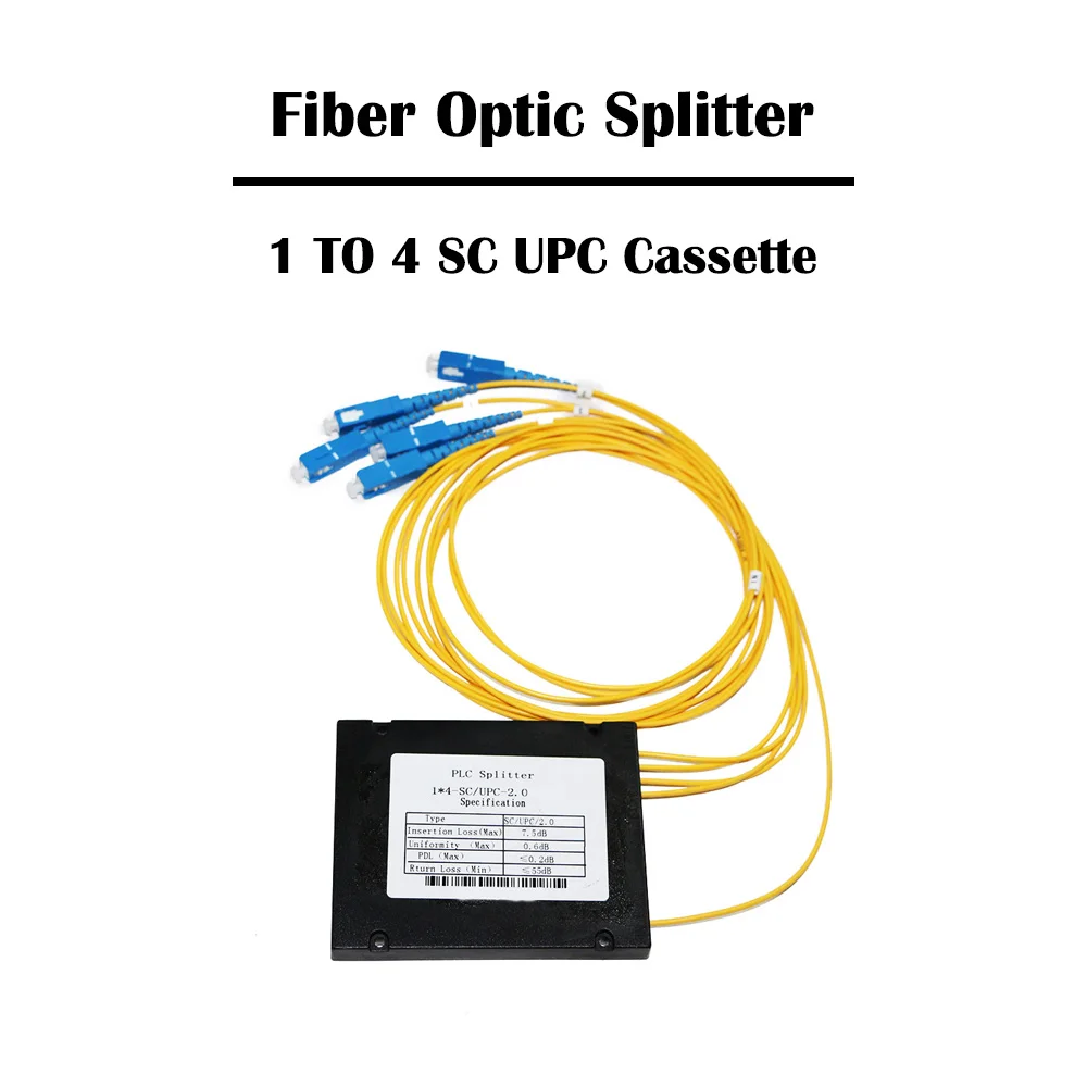 1x4 SC UPC волоконно-оптический сплиттер кассета 1/2/5 шт./партия FTTH SM одномодовый Ethernet