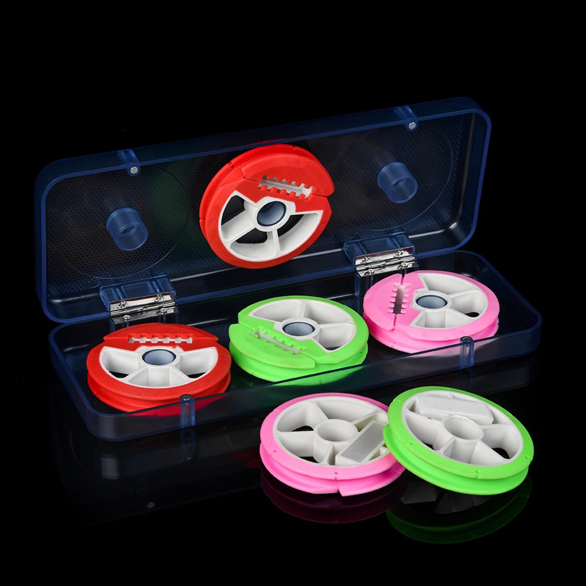 

1 Pack Of Practical Silicone Fishing Line Bobbin Spools Round Shape Fishing Line Reels Fishing Tackle Accessories