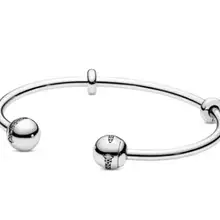 925 пробы серебряный браслет Moments Shooting Star Открытый браслет подходит из бисера Шарм Diy Модная европейская бижутерия