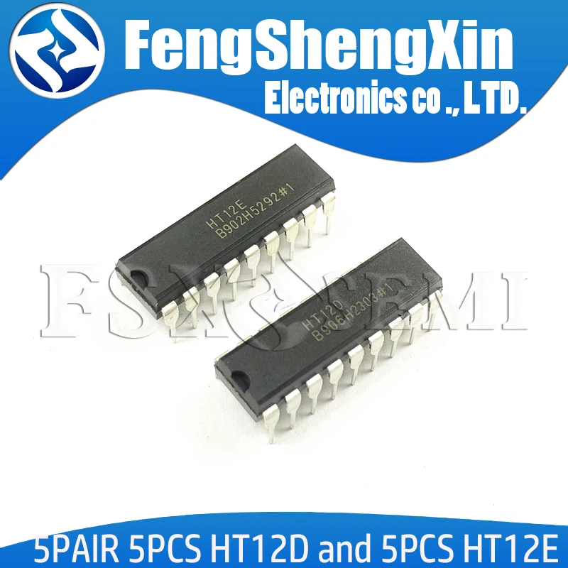 Новинка 100% года 5 пар шт. HT12D + HT12E HT-12D DIP-18 IC | Электронные компоненты и