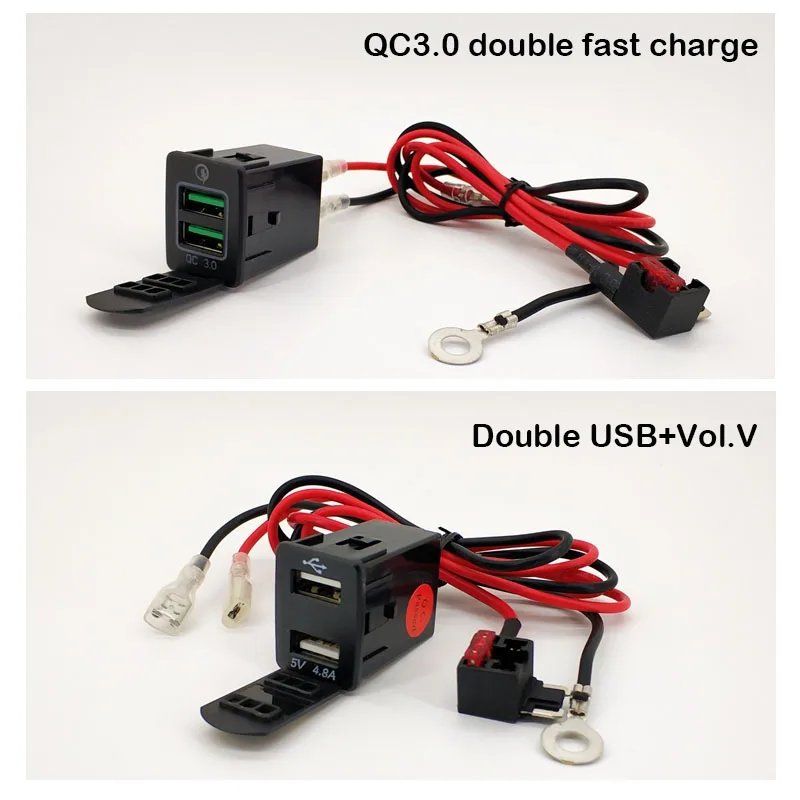 Автомобильное USB зарядное устройство USB разъем QC 3,0 Быстрая зарядка напряжение дисплей для Nissan Sylphy 2012