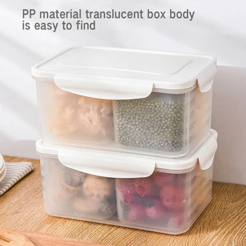 

Divided Crisper Refrigerator Kitchen Fresh-Keeping Storage Box Refrigerator Organizer Food Storage Container Kitchen Gadegets