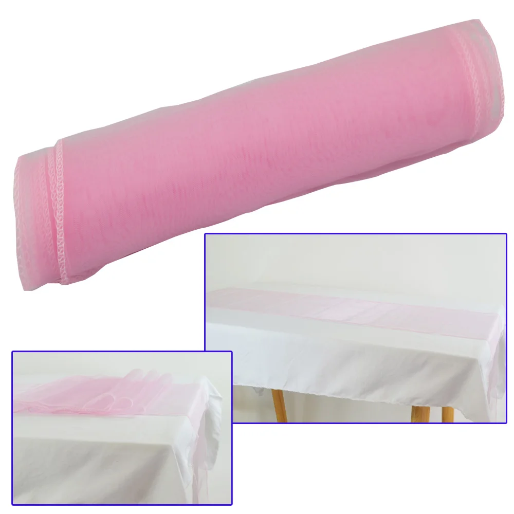 Organza Table Runner Bow Swag For Wedding Party Banquet Decoration Crystal Tulle Plum Sheer Gauze Element Runners |