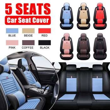 

Car Seat Covers Full Set Car Seat Protector Auto Seat Covers Polyester Fabric Universal Fits Most Cars Covers Wearproof PU