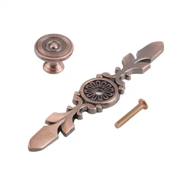 

European Style Bronze/Red Bronze Cabinet Door Handle Single Hole Furniture Zinc Alloy Wardrobe Handle Hardware
