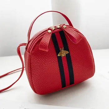 

2020 New Style Women's Hand Bag Fashion Trend Bee Shoulder Messenger Bag PU Leather Phone Bag #15