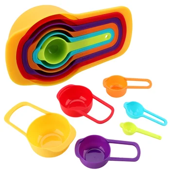 

6pcs/Set Colorful Plastic Measure Spoon Measuring Cup Kitchen Measuring Spoons Useful Sugar Cake Baking Cup Kitchen Baking Tools