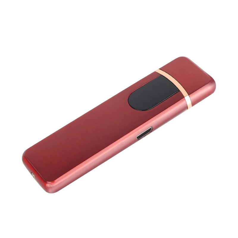 Red Сенсорный индукционный экран USB Электронная зарядка Зажигалка сенсорная ветрозащитная сигарета Классическая Высококачественная подарочная Зажигалка - Цвет: Red