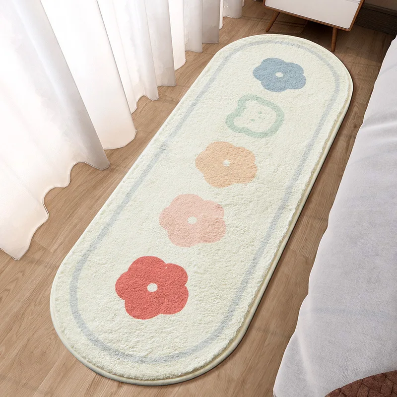 짧은 봉제 러그 침실, 귀여운  침대 옆 카펫, 어린이 방 장식, 미끄럼 방지 기계, 세탁 가능한 바닥 문 목욕 매트