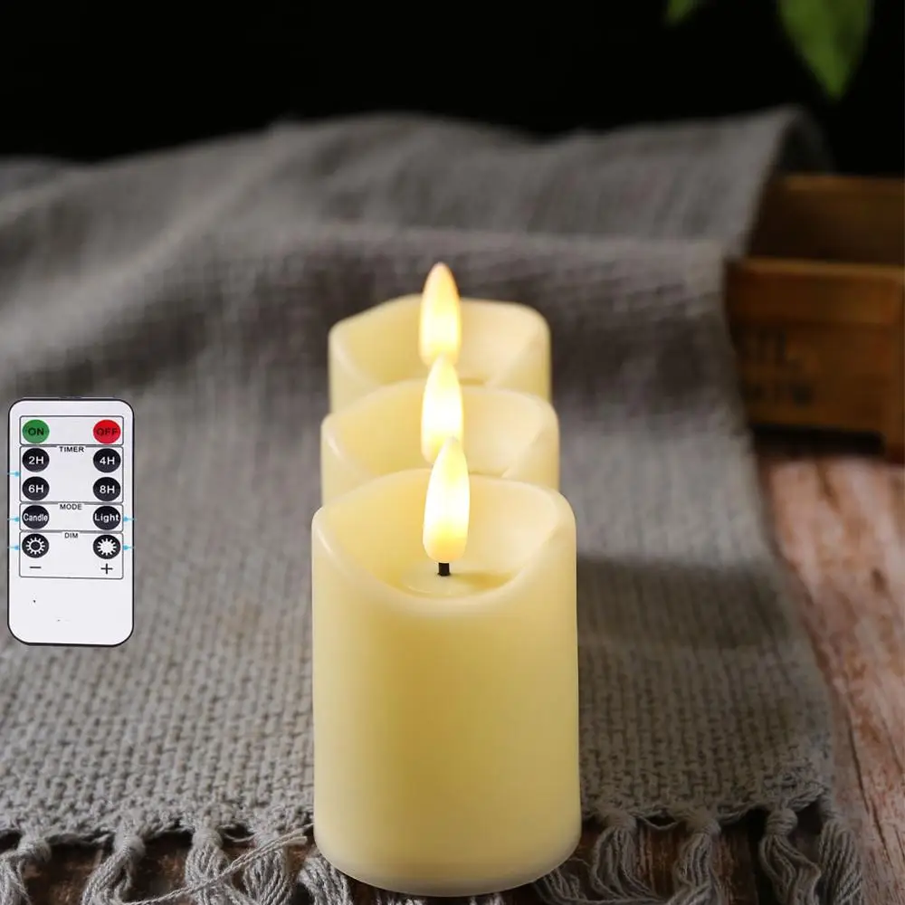 8 bougies led chauffe-plat, avec télécommande, led blanc chaud