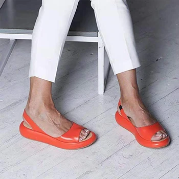 

Women Elastic Band Flat Sandals Shoes Woman Peep Toe Slip On Female Summer Walking Shoes Ladies Back Strap Women's Plus Size