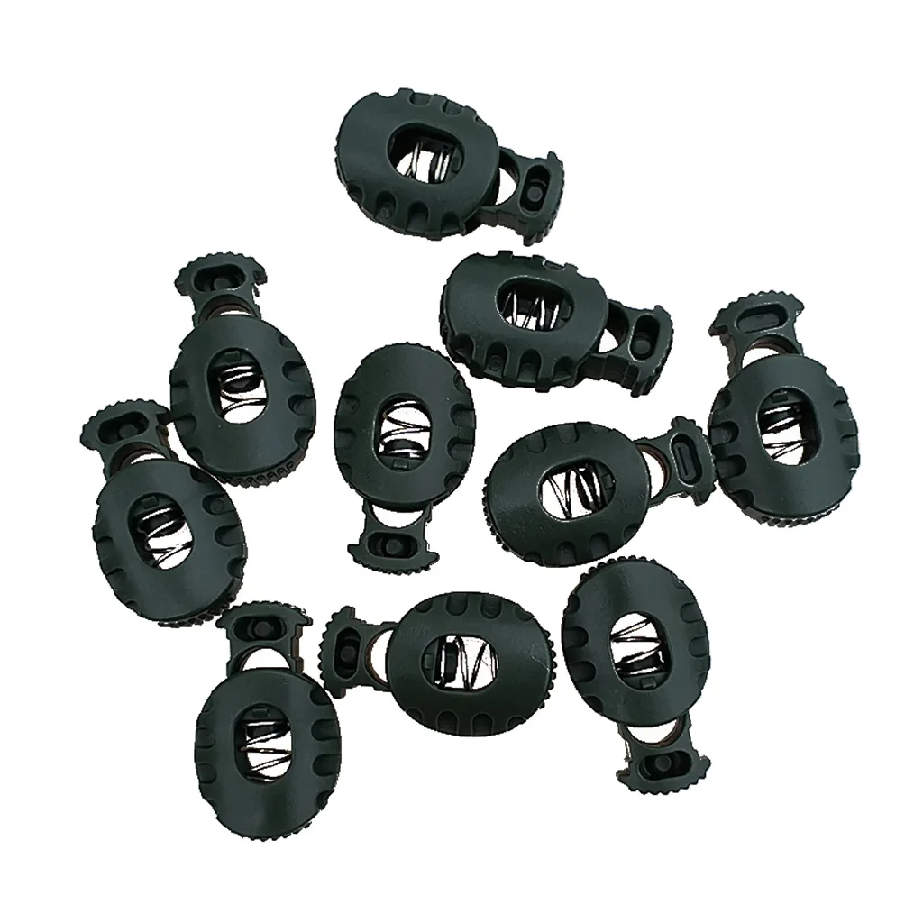 10/50 Pcs/pack Single Hole Cord Lock with Spring Load Plastic Spring Toggle Stopper Cord Rope End Locks for Drawstrings 