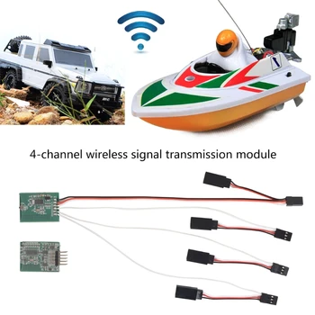 

4 Channel Wireless Signal Module Transmitter Receiver Module for 1/10 RC Crawler T5EC