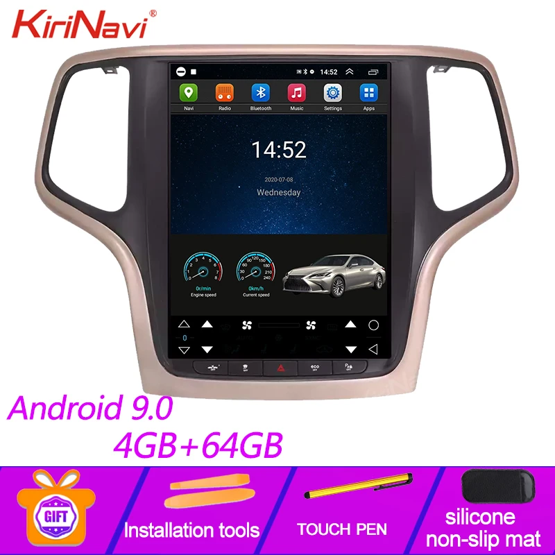 Вертикальный экран KiriNavi в стиле Tesla 10 4 дюйма 1 Din Android 9 0 автомобильный DVD GPS