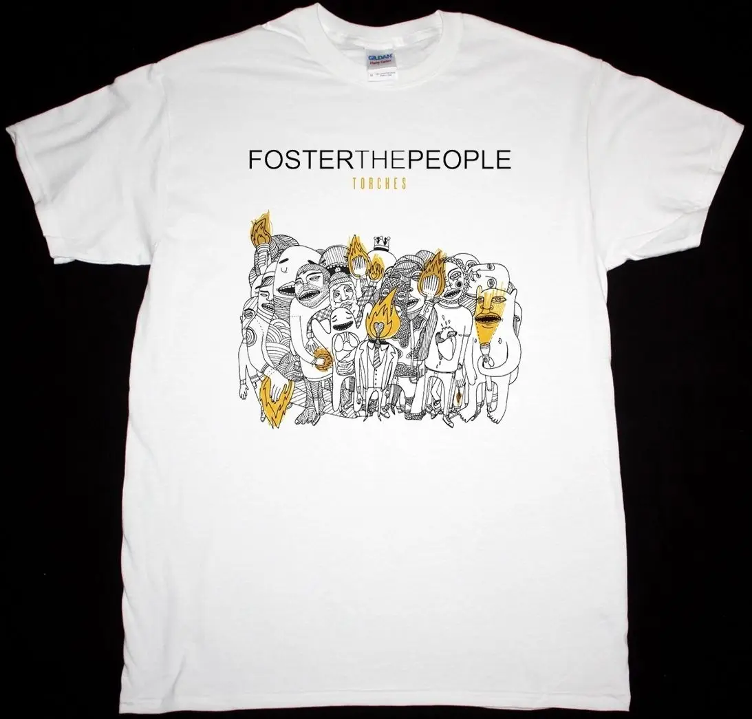 Новая белая футболка FOSTER THE PEOPLE TORCHES INDIE POP ALTERNATIVE KOOKS Мужская с принтом хит продаж