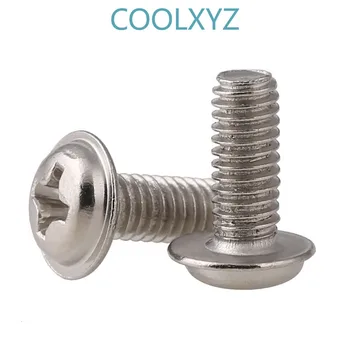 

PWM pan head round head screws with pad, mechanical screws with intermediate teeth, nickel plated M2.5 m3 M4 250Pcs