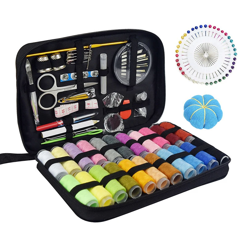 

Sewing Kit Filled With Scissors Thread Spool Thimble Eyebrow Clip Measuring Tape Threaders 126 Accessories Travel Home Needle Th