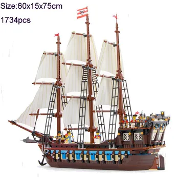 

imperial flagship MOVIE Caribbean Pirate Ship pirate 22001 model building blocks children's toys 10210 hobby collection gifts
