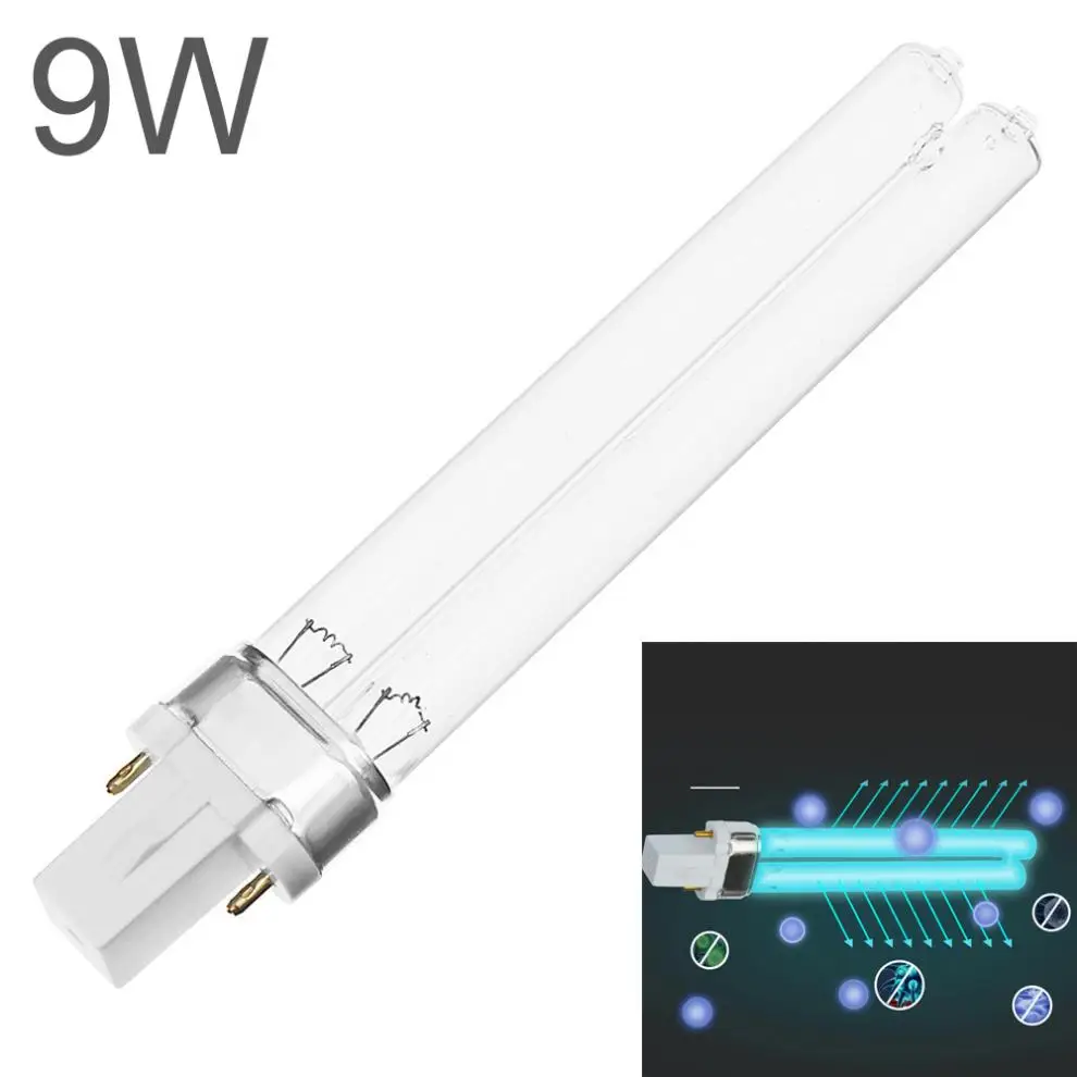 물 공기 소독 정화 살균기, UVC H 모양 튜브, G23 / 2G7 UVC 램프, 253.7nm, 254nm, 5W, 7W, 9W 