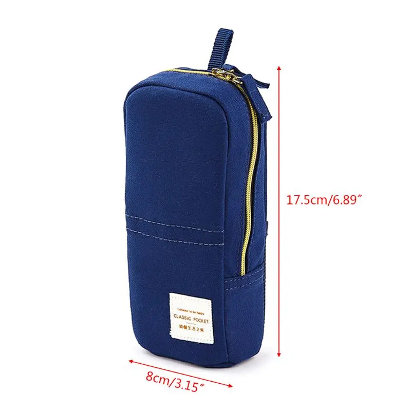 OOTDTY Large Capacity Pencil Case Zipper Pen Pouch Multi-layer Storage Stationery Bag