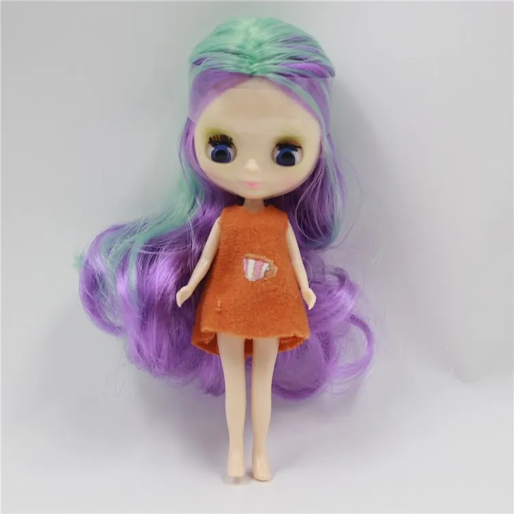 Мини-кукла Blyth 10 см BJD нормальная кукла тела, случайное платье, может изменить макияж, куклы+ платье+ сумка для хранения, детские игрушки для девочек