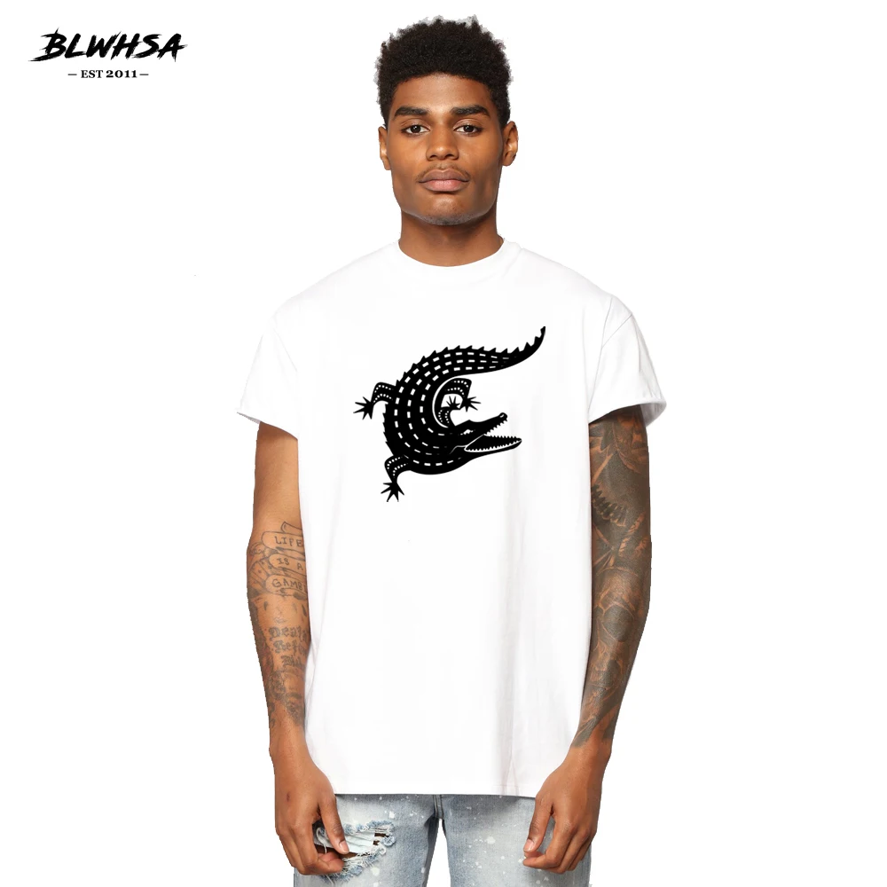BLWHSA Alligator Printing T Shirt Men 