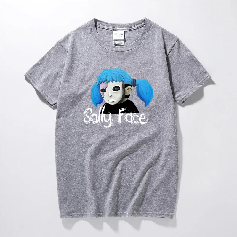 Sally Face игровая футболка унисекс Camisetas модная летняя уличная футболка из хлопка премиум класса с коротким рукавом - Цвет: gray 1