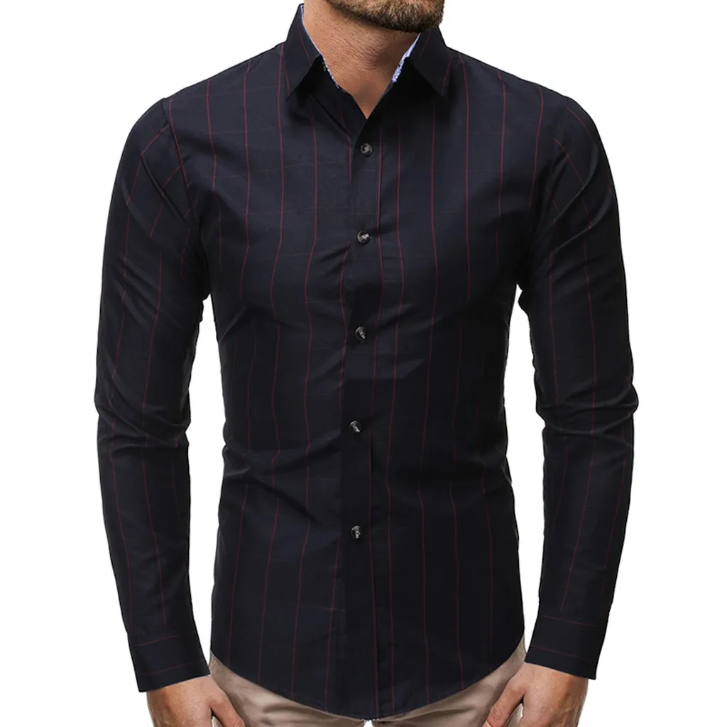 Рубашка camisa masculina мужская рубашка мужские рубашки chemise homme Кнопка отложной воротник Slim Fit длинный рукав рубашка Z4