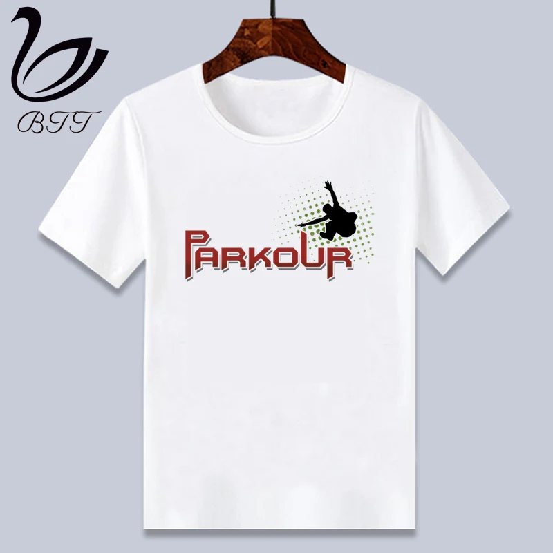 Детская футболка с милым принтом «Hardcore Parkour»; забавная одежда для маленьких мальчиков и девочек; детская летняя футболка с короткими рукавами