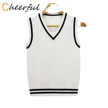 

100% Cotton XS-6XL Autumn/winter New Sweaters School Uniform Vest Students School Uniform Young Sweater Vest Sweater Vest Men