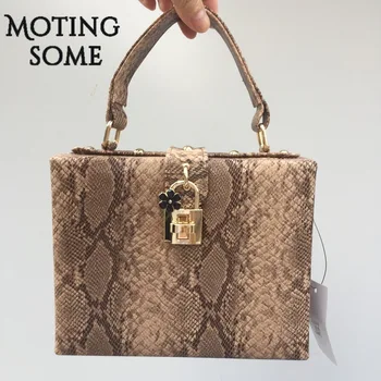 

Women Flap Bag Serpentine Bag Luxury Concave Convex Python Square Leather Suitcase Fashion Style Queen Bag Lady Shopper Bag 2019