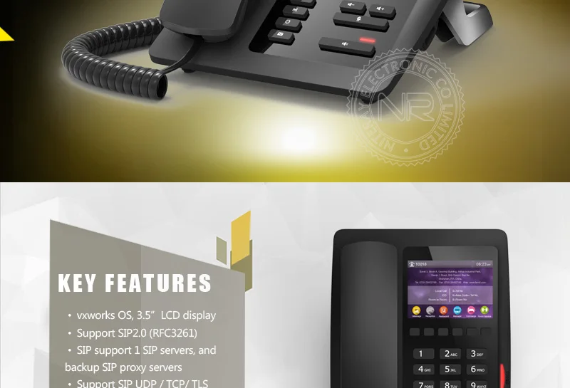VoIP multimedia landline telephone intercom for hotel room fixed telephone