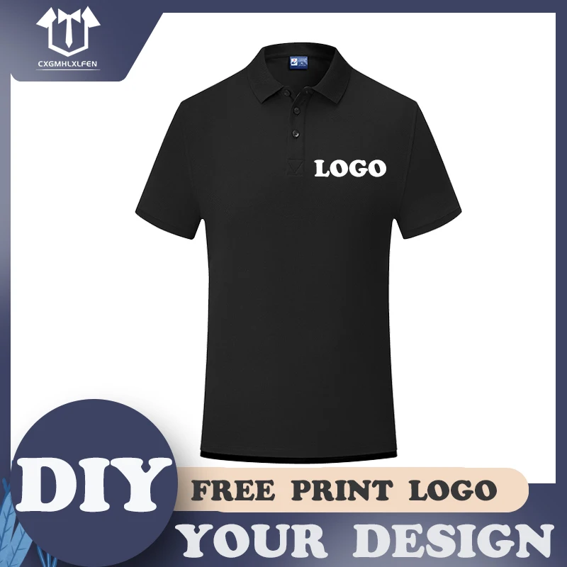 

Summer polo shirt work casual shirt custom work POLO high-end cotton lapel adult polo shirt printing DIY brand text