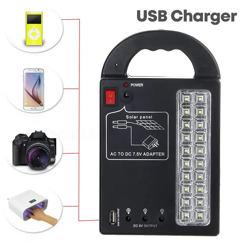 DC6V USB зарядное устройство домашняя система солнечной энергии панель генератора комплект с 3 шт. 5 Вт светодиодный энергосберегающий светильник лампы и 1 шт. фары