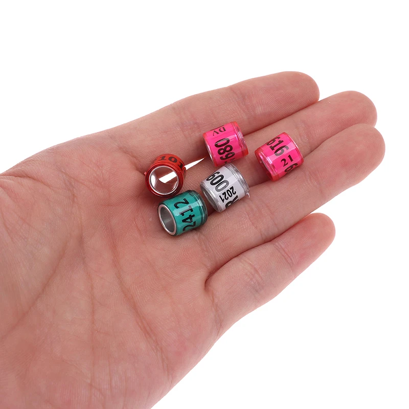 20 pcs multicolor Pigeon Foot Ring With Word Earrings Quality Durable Bird Ring Racing Pigeon Foot Bird Tools