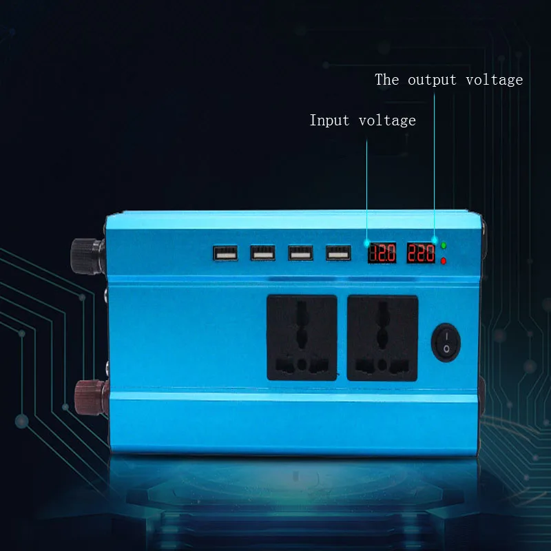 1200 Вт Многофункциональный инвертор DC12V/24 В/48 В/60 в к AC220V 50 Гц двойной цифровой дисплей двойной USB переключатель усилитель конвертера мощности