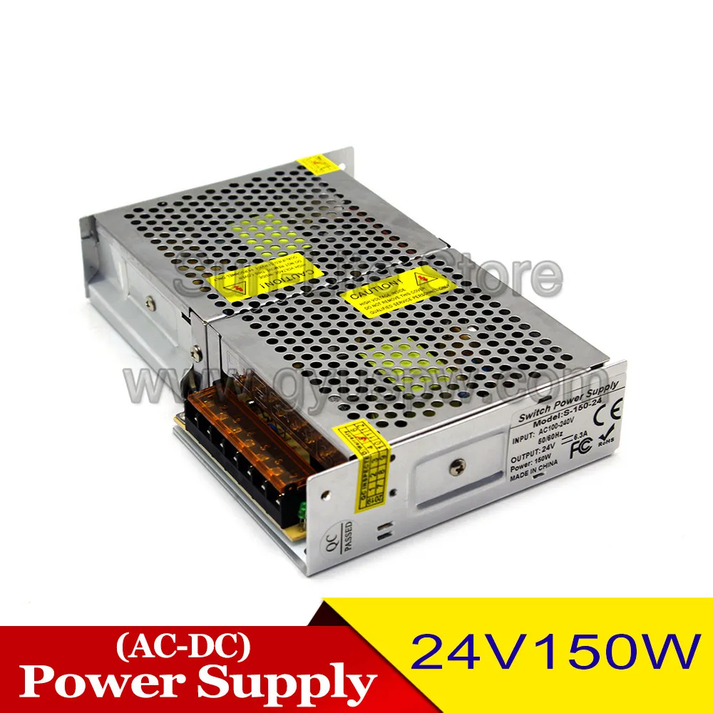 DC блок питания 24V 6.3A 150W Светодиодный преобразователь драйвера 110v 220v AC DC24V переключатель источника питания для светодиодной ленты освещения CCTV двигателя