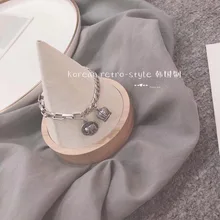 Модный цельный браслет-цепочка в виде слона из стерлингового серебра S925 пробы, корейский Ретро Стильный старинный очаровательный браслет, мужские и женские вечерние ювелирные изделия