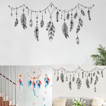 

Feathers Wall Stickers DIY Cartoon Plume Mural Decals For Kids Rooms Baby Bedroom Dormitory Home Decoration