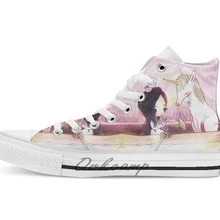 Он любит меня.(Он любит меня нет.) дышащая Повседневная Высокая обувь на шнуровке холщовая Обувь Кеды Прямая