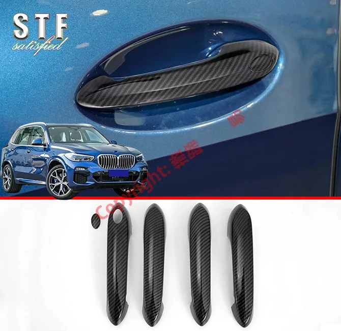 Carbon Fiber Style Door Handle Cover Trim With Smart Hole For BMW X5 G05 2019 2020 | Автомобили и мотоциклы