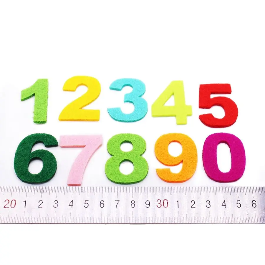Felt Figures Numbers 0-9 Needlework Sewing Craft Scrapbooking Home Decoration 3mm Thick Felts Materials 10pcs CMCYILING