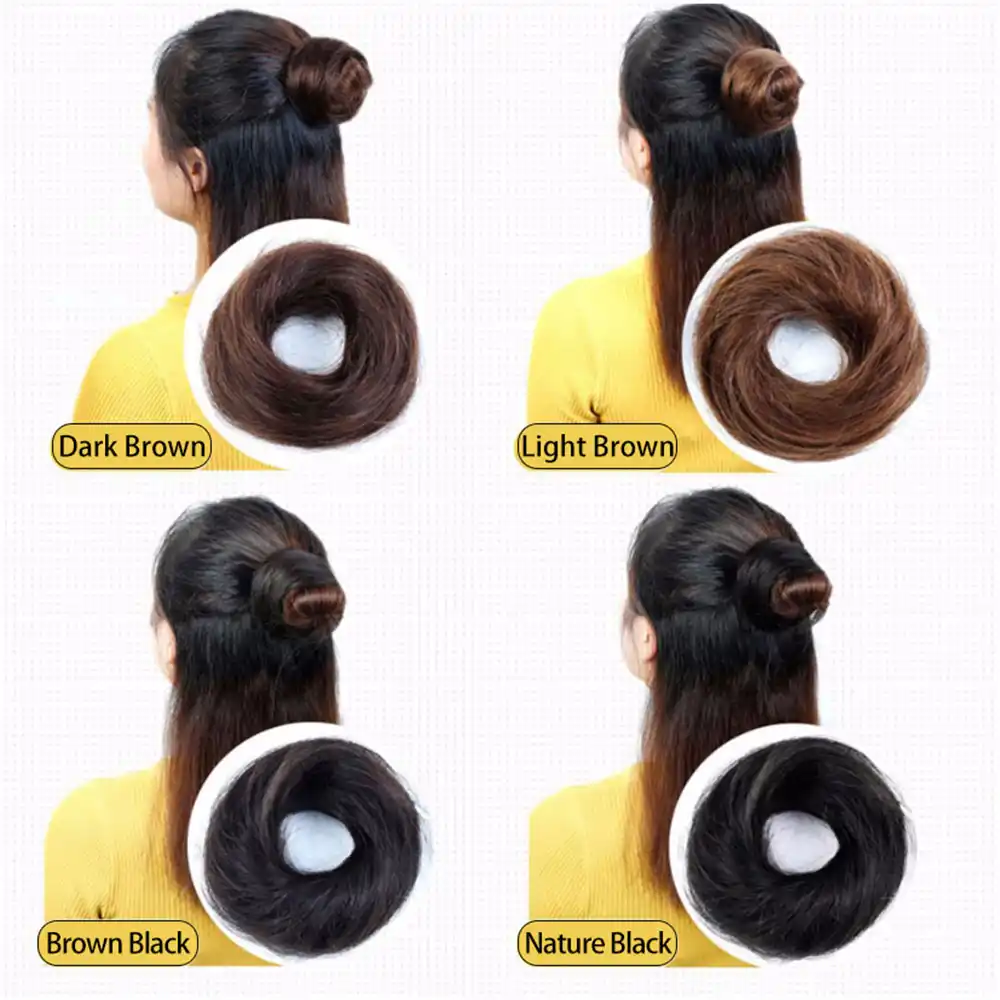 Salonchat Hair Remy Hair Bun Elastic Donut Hair Bag Human Hair