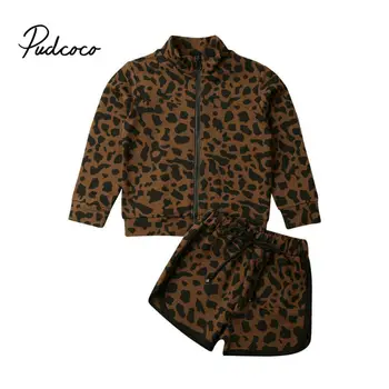 

Children Clothing 2019 Autumn Leopard Toddler Girls Clothes Costume Outfit Suit Kids Clothes Tracksuit For Girls Clothing Sets
