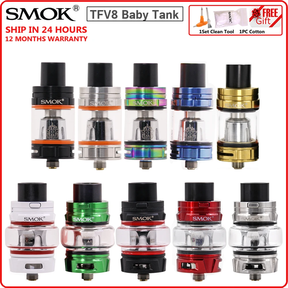 Оригинальный испаритель SMOK TFV8 Baby V2 5 мл электронная сигарета бак для вейпа V8 3 с