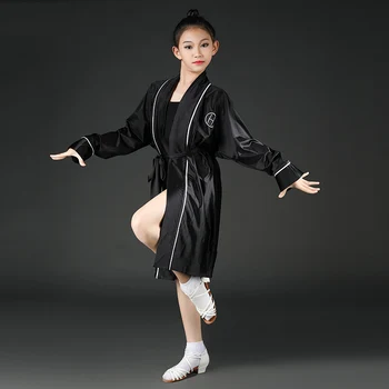 

Latin Dance Clothes Black Long Sleeved Robes For Girls Children'S New Latino Dance Coats Ballroom Performance Costumes DWY3192