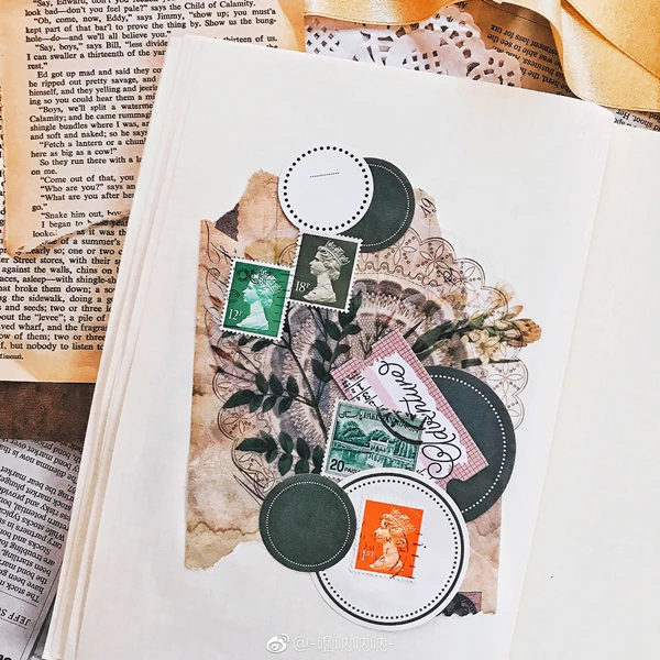 10Pcs/Set Vintage Lace Round Vellum Paper Sticker DIY Craft Scrapbooking Album Junk Journal Planner Decorative Stickers