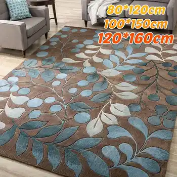 

Botanical tree Leaves Leaf Area Rug Anti-Slip Absorbent Crystal velve Floor Rug Doormat Soft Baby Playin Carpets for Living Room