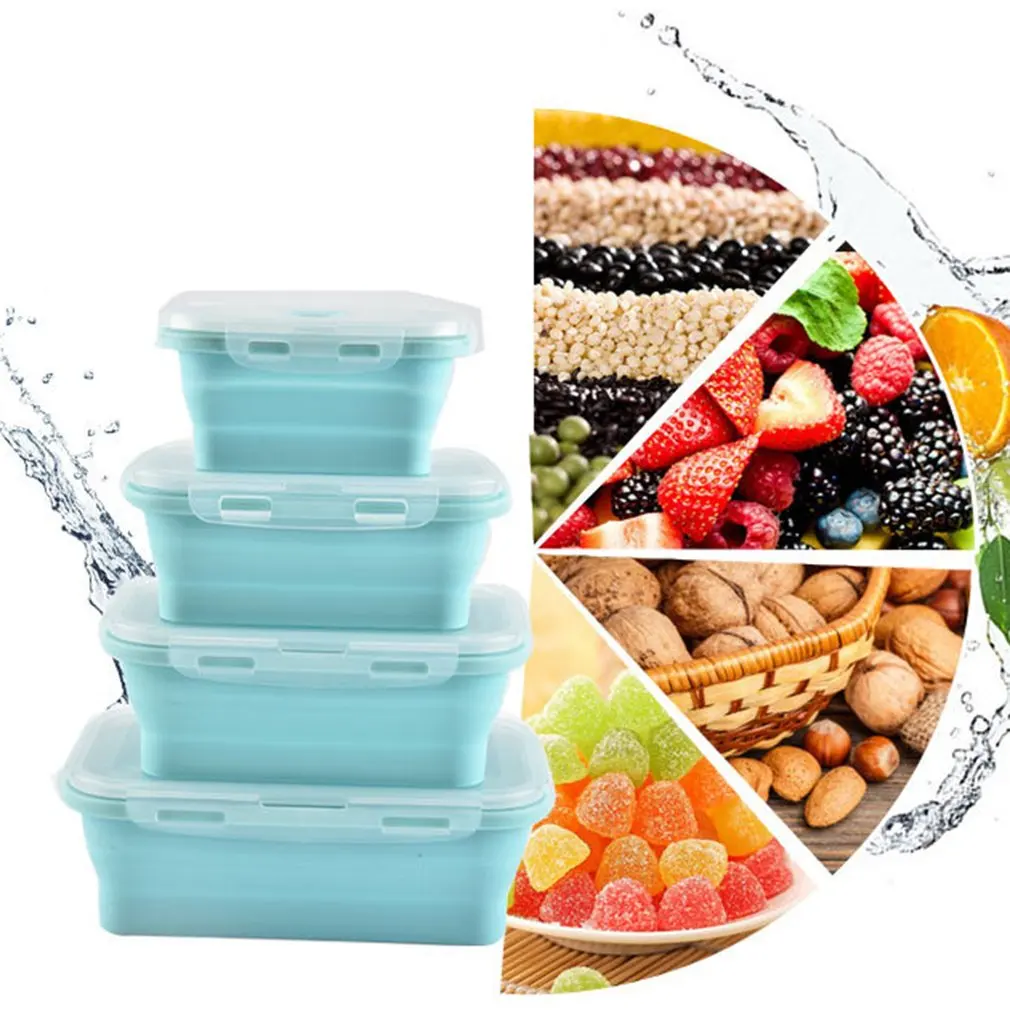 

Outdoor Environmental Protection Silicone Lunch Box Microwave Lunch Box Lunch Box Refrigerator Storage Box Sealed Crisper